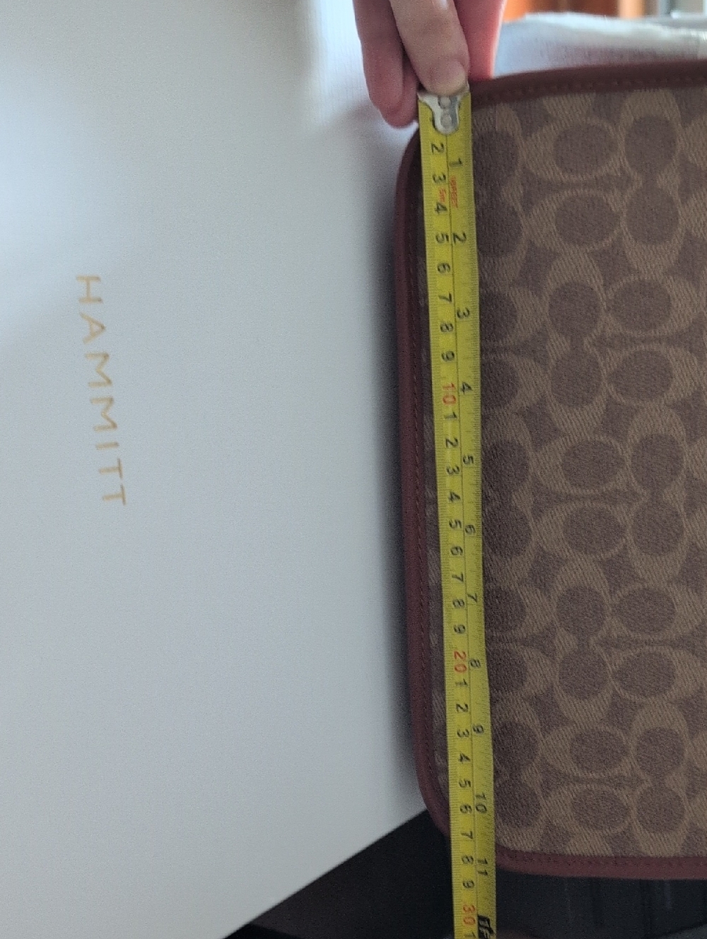 Coach Brown Signature Canvas Tote with Leather Trim - Picture 11 of 13